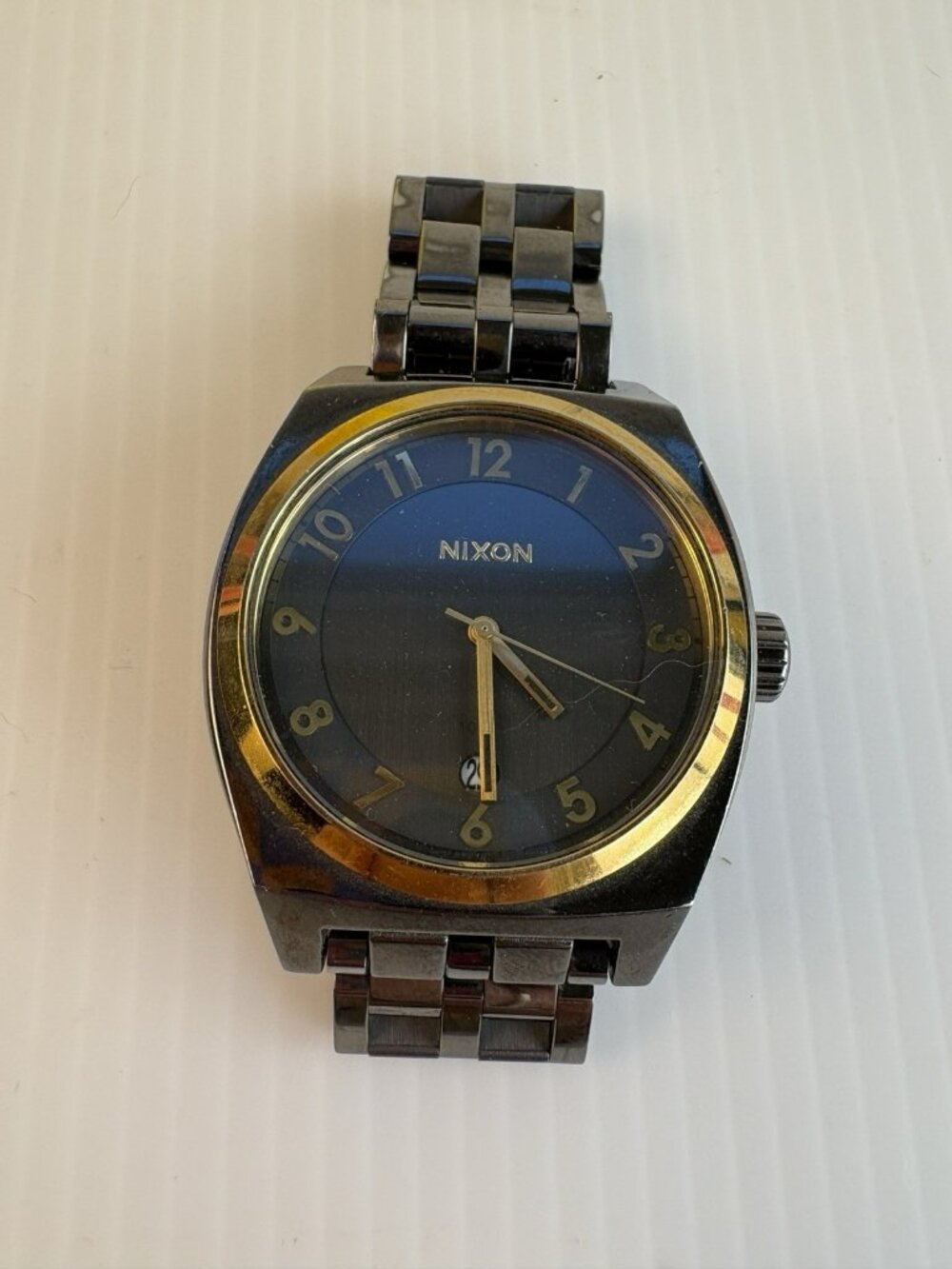 Nixon The Monopoly A325 Unisex Gunmetal Gold Watch 40mm Date Stainless Working